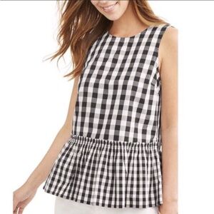 Time and Tru Black and White Gingham Blouse